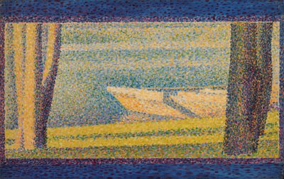 Moored Boats and Trees by Georges Seurat